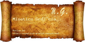 Misetics Grácia névjegykártya